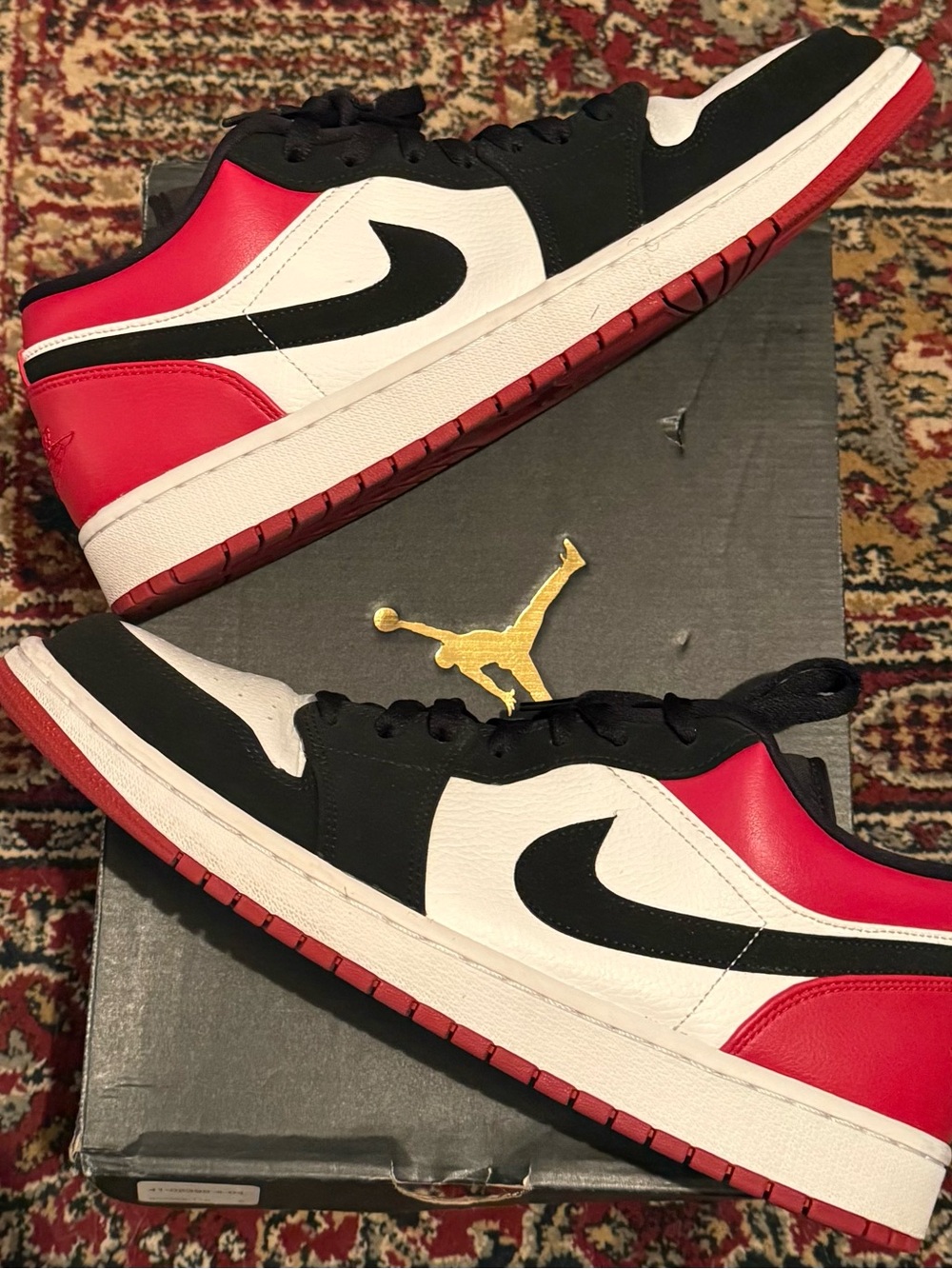 Jordan 1 Low Retro Black Toe - Men’s Low Sneaker — Red/Black/White